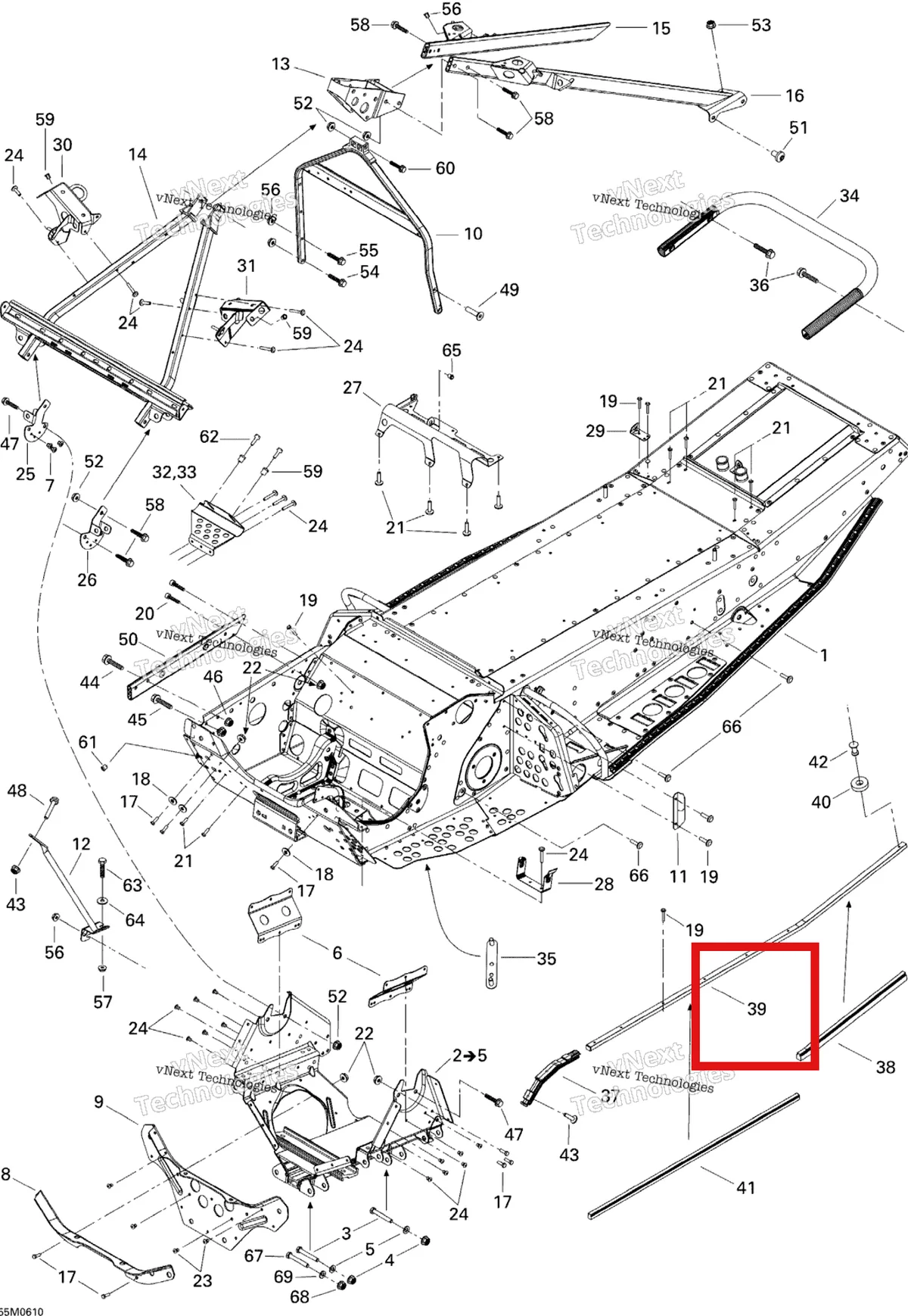 Деталь 518325016 на схеме узла 2006 Ski-Doo MX Z 440 Racing Frame And Components