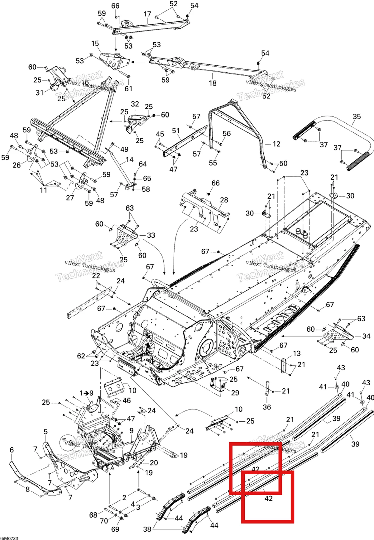 Деталь 518325017 на схеме узла 2007 Ski-Doo MX Z 440X Racing Frame And Components