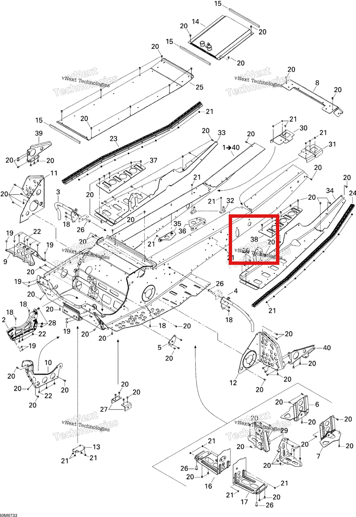 Деталь 518325024 на схеме узла 2007 Ski-Doo MX Z 440X Racing Frame