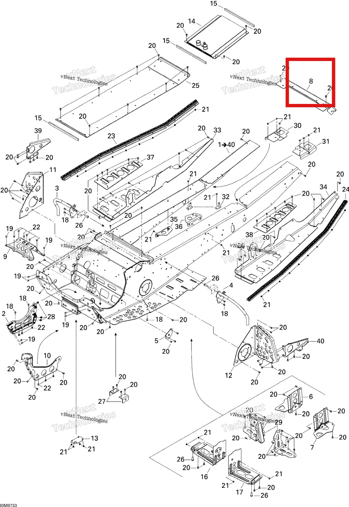 Деталь 518325030 на схеме узла 2007 Ski-Doo MX Z 440X Racing Frame