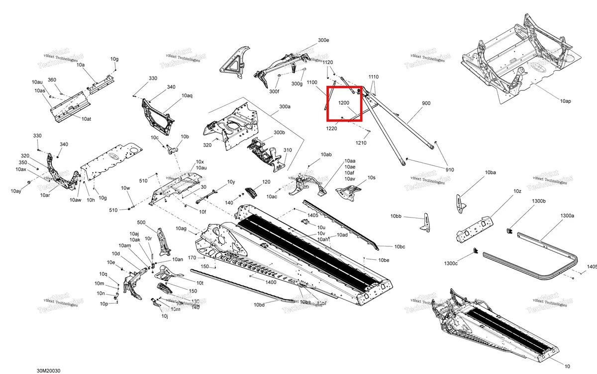 Деталь 518325115 (Деталь Upper Column) на схеме узла 2020 Ski-Doo EXPEDITION SPORT 550F Frame