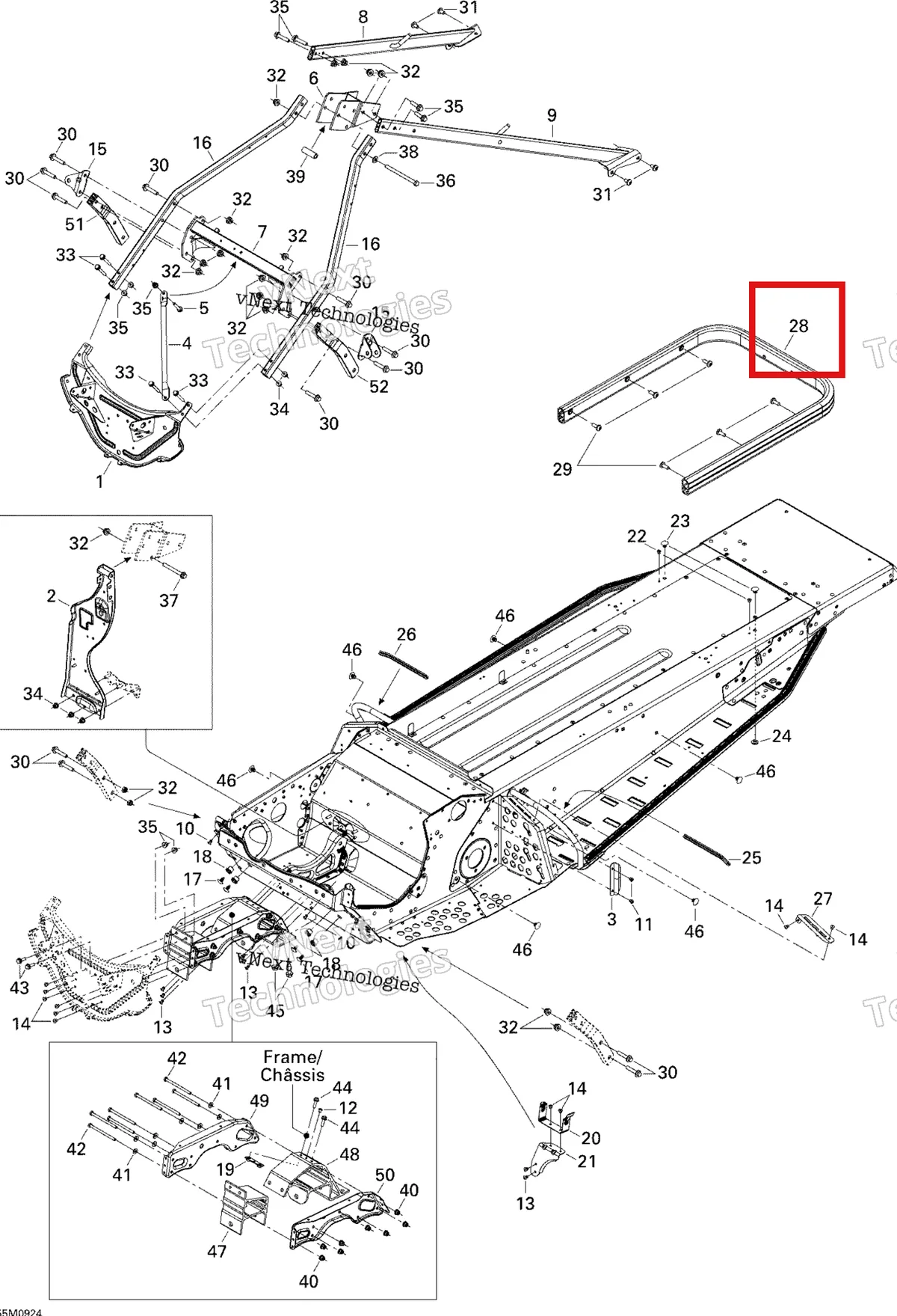 Деталь 518325215 (Деталь Rear Bumper. Adventure) на схеме узла 2009 Ski-Doo Skandic Tundra Frame And Components