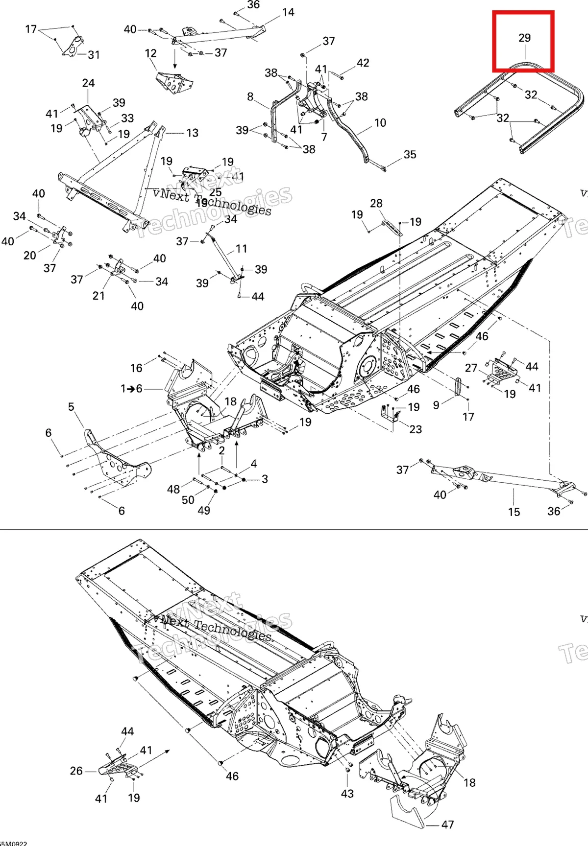 Деталь 518325223 на схеме узла 2009 Ski-Doo GTX Fan Frame And Components