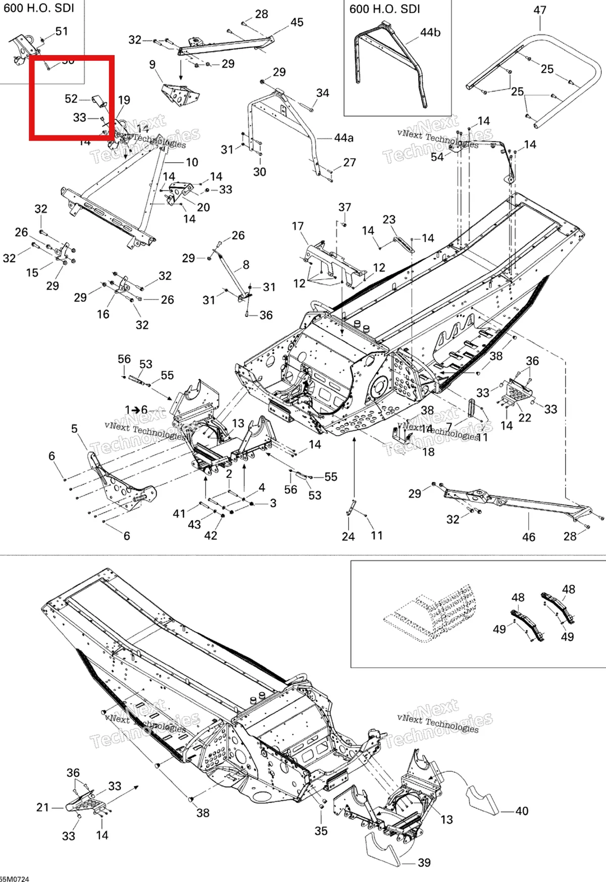 Деталь 518325230 на схеме узла 2007 Ski-Doo MX Z XRS 600 HO SDI Frame And Components 600