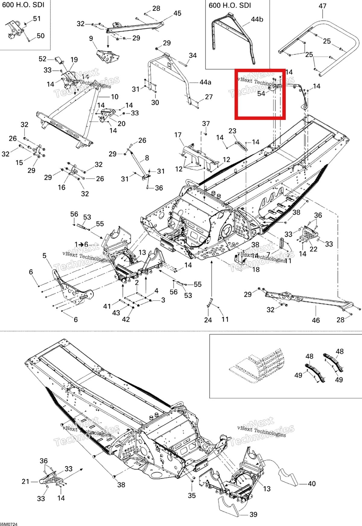 Деталь 518325236 на схеме узла 2007 Ski-Doo MX Z XRS 600 HO SDI Frame And Components 600