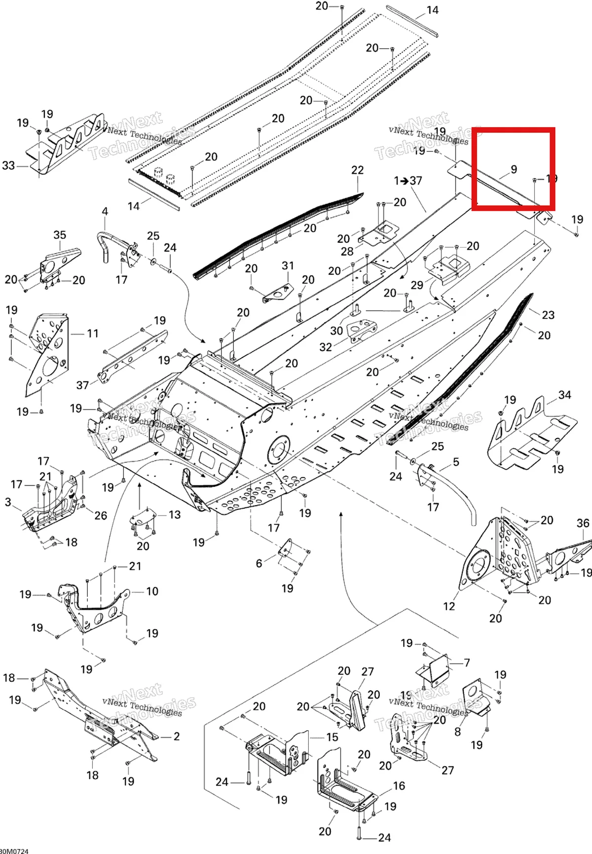 Деталь 518325252 на схеме узла 2007 Ski-Doo MX Z XRS 600 HO SDI Frame