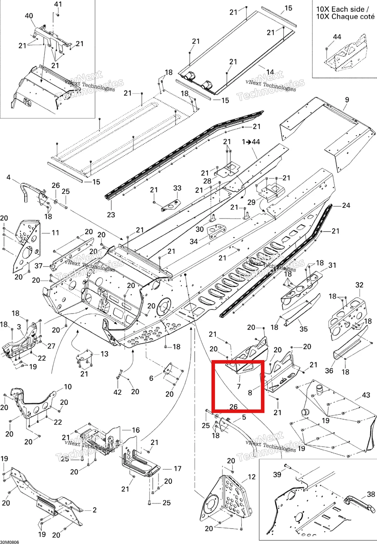 Деталь 518325280 на схеме узла 2008 Ski-Doo Summit Adrenaline 600HO SDI Frame