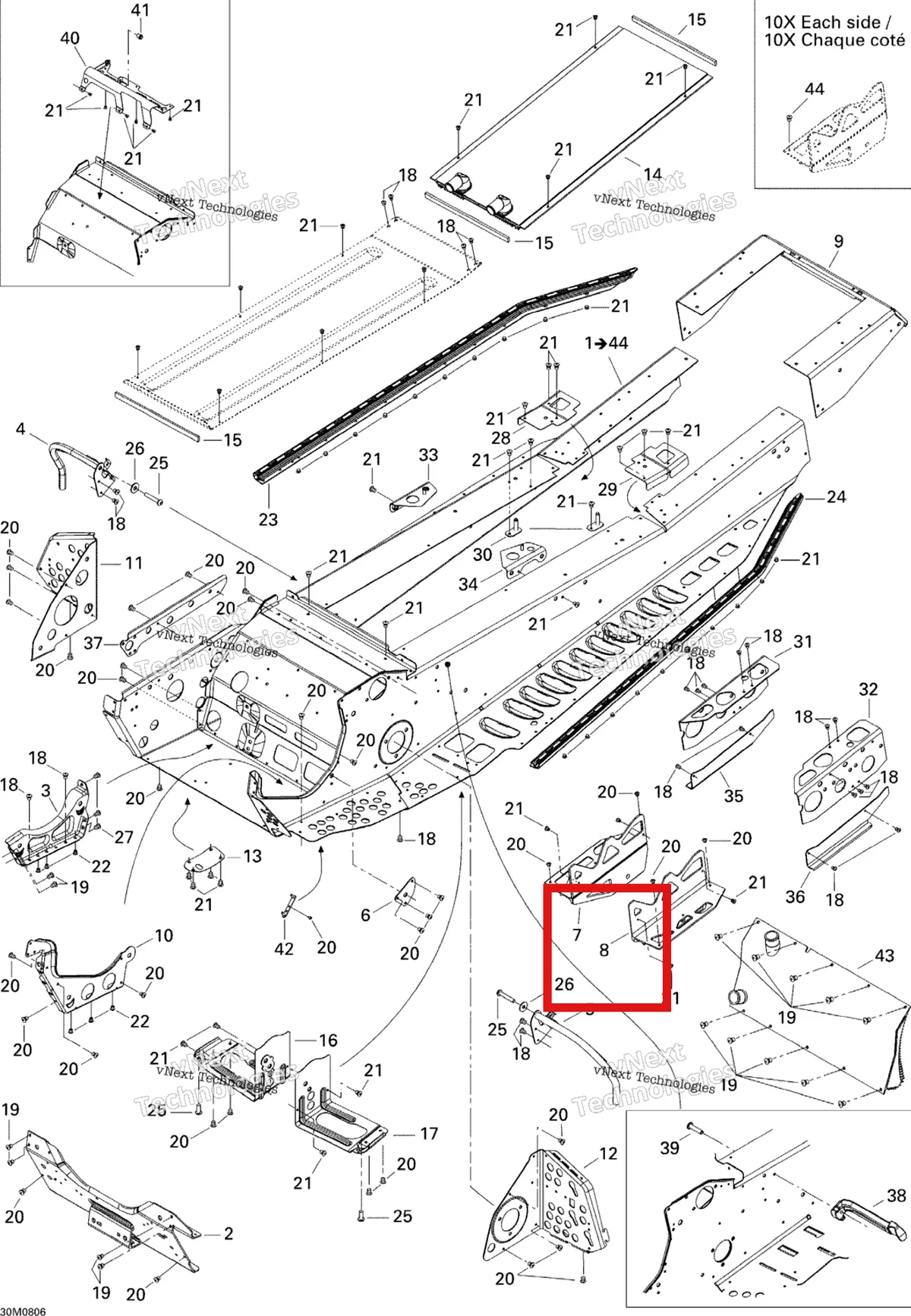 Деталь 518325281 на схеме узла 2008 Ski-Doo Summit Adrenaline 600HO SDI Frame
