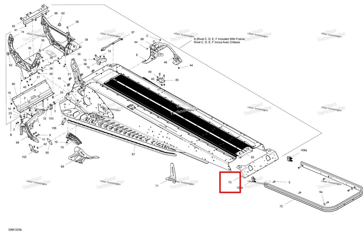 Схема применяемости: Задний крышка Ski-Doo GTX LE 1200 4-TEC (2009) (518325421)