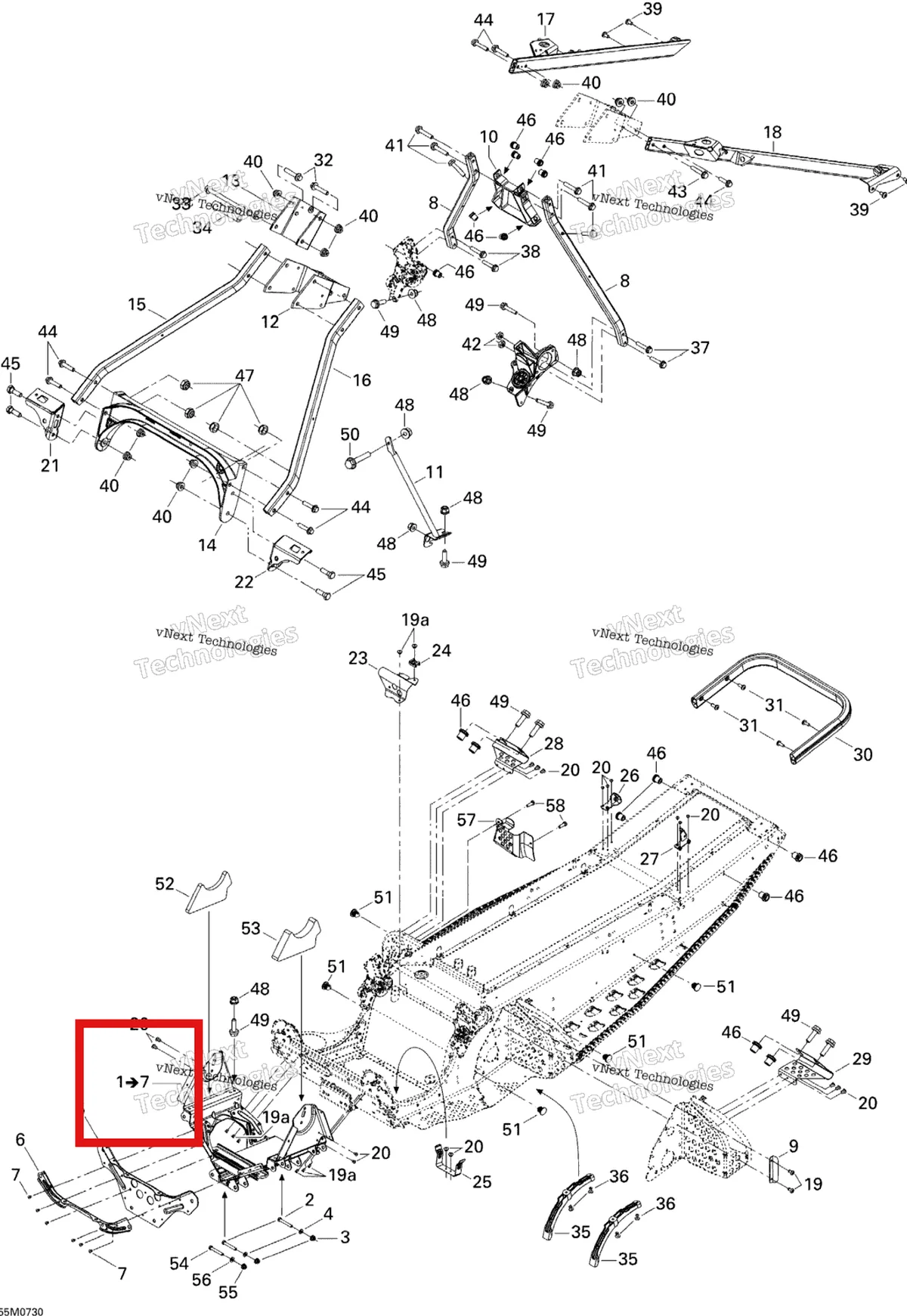 Деталь 518325433 на схеме узла 2007 Ski-Doo MACH Z Adrenaline Frame And Components