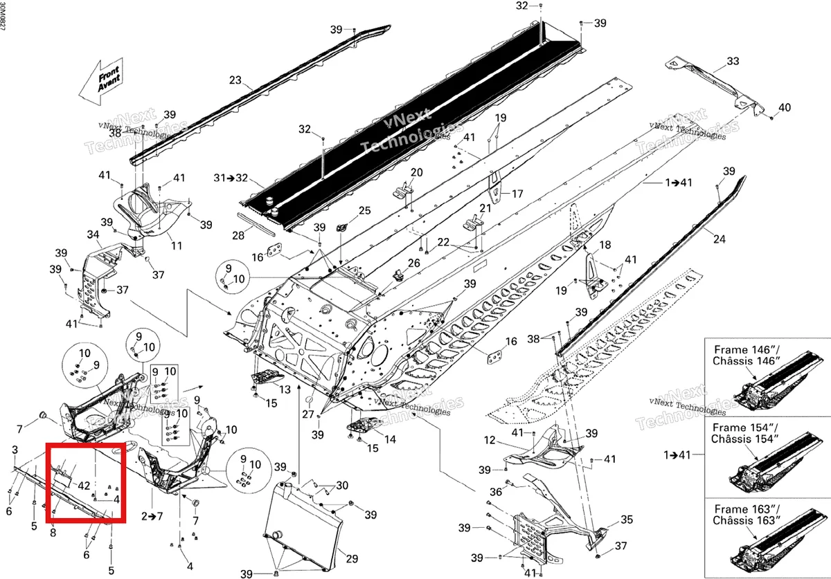 Деталь 518325456 на схеме узла 2008 Ski-Doo Summit EVEREST 800R Frame