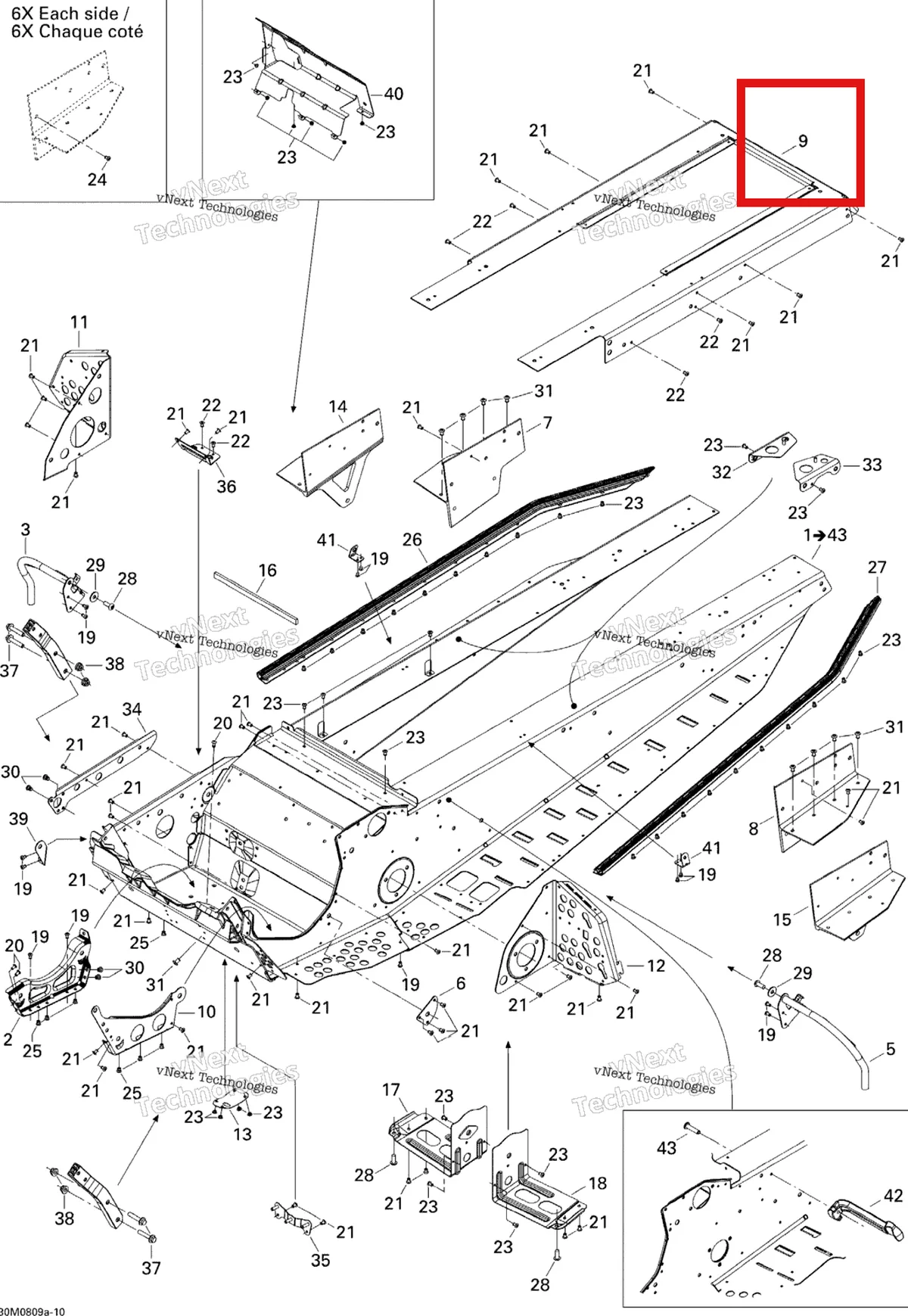 Деталь 518325495 (Деталь Extention Frame) на схеме узла 2008 Ski-Doo Skandic Tundra LT V-800 Frame