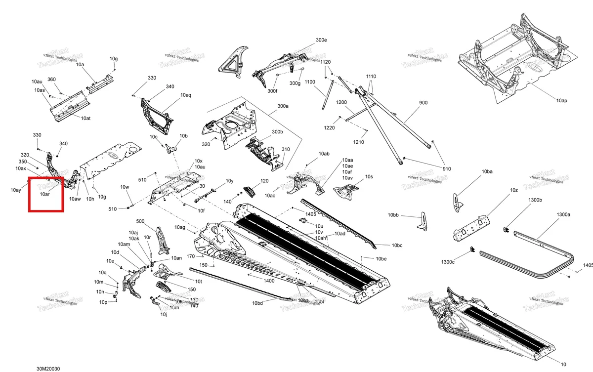 Деталь 518325558 (Член Левый) на схеме узла 2020 Ski-Doo EXPEDITION SPORT 550F Frame