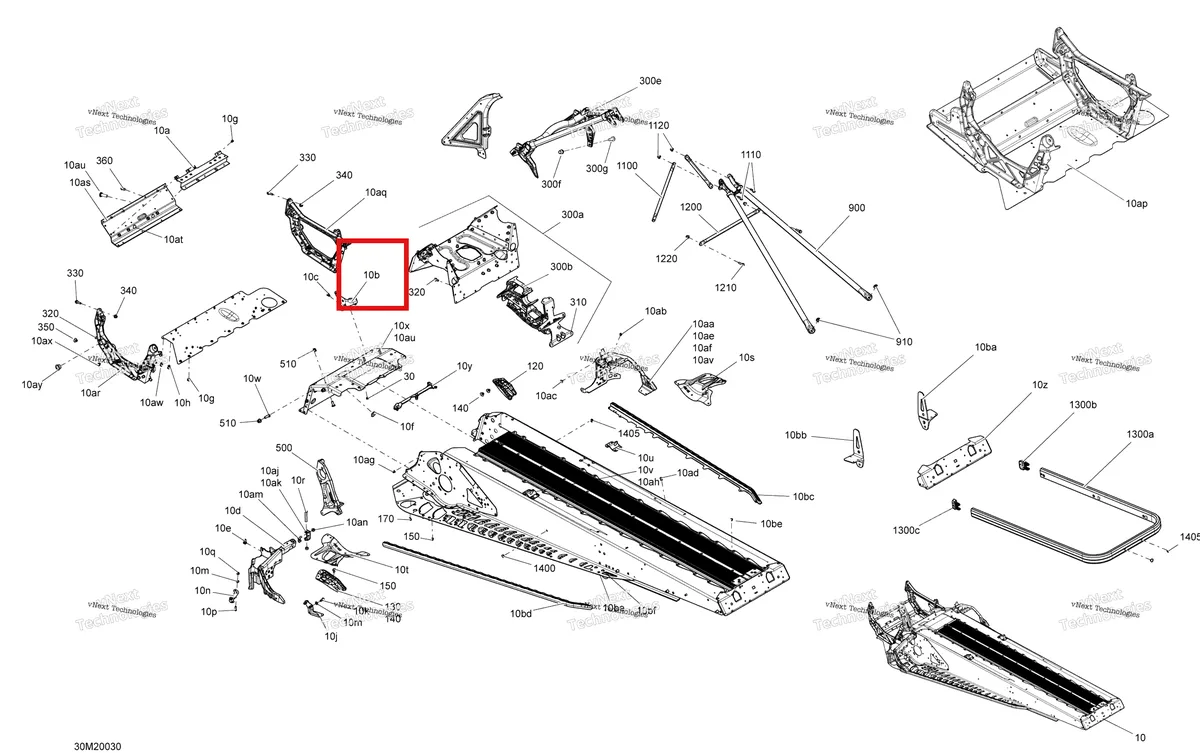 Деталь 518325559 (Деталь Engine Support Rh) на схеме узла 2020 Ski-Doo EXPEDITION SPORT 550F Frame