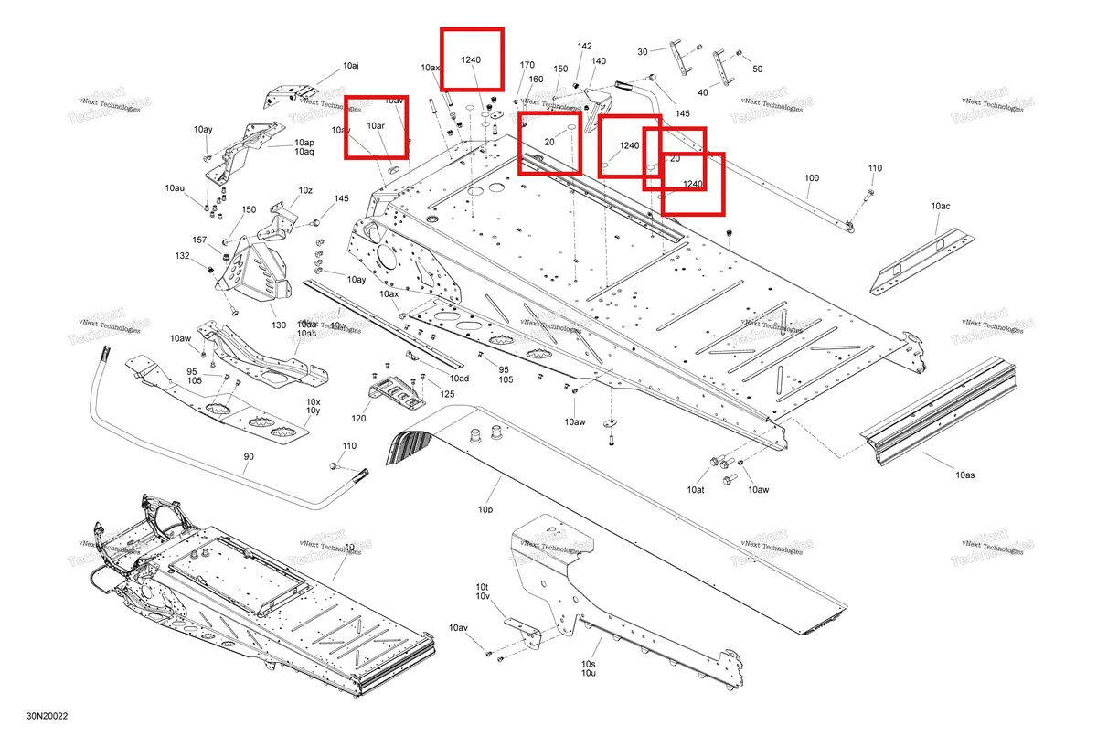 Деталь 518325560 (Деталь Adhesive Patch) на схеме узла 2020 Ski-Doo EXPEDITION SWT 900 ACE Frame - System - Rear Section