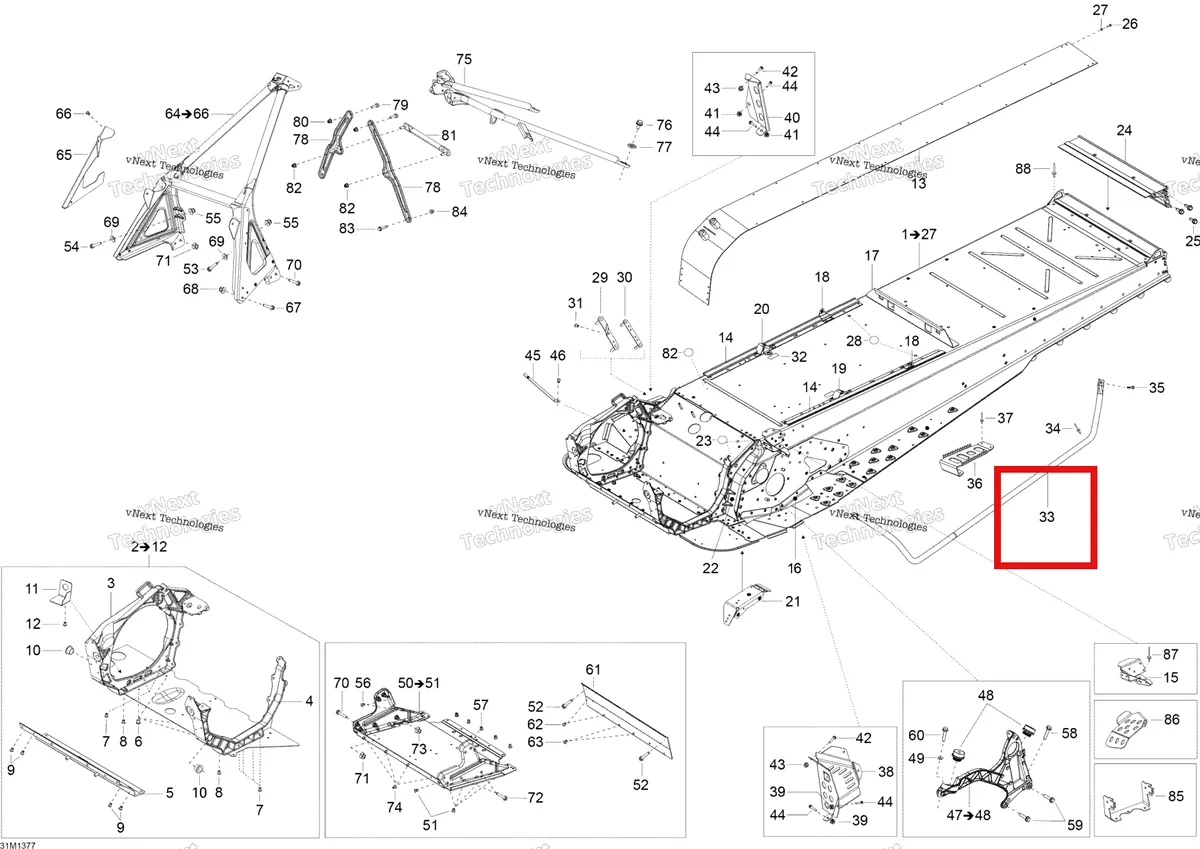 Деталь 518325641 (Деталь Footboard Support Tube, Lh) на схеме узла XU Frame