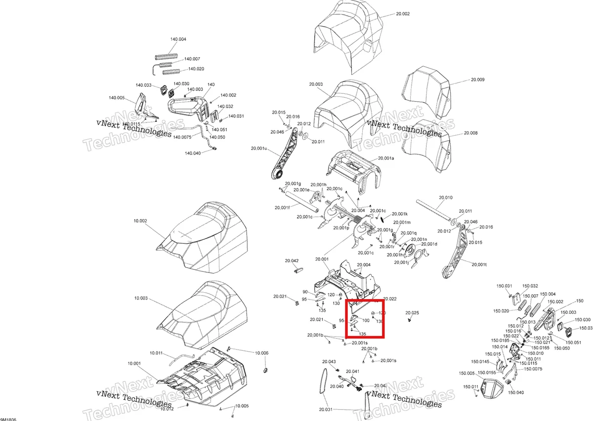 Деталь 518325709 на схеме узла 2018 Ski-Doo GRAND TOURING 600HO E-TEC Seat Grand Touring Le