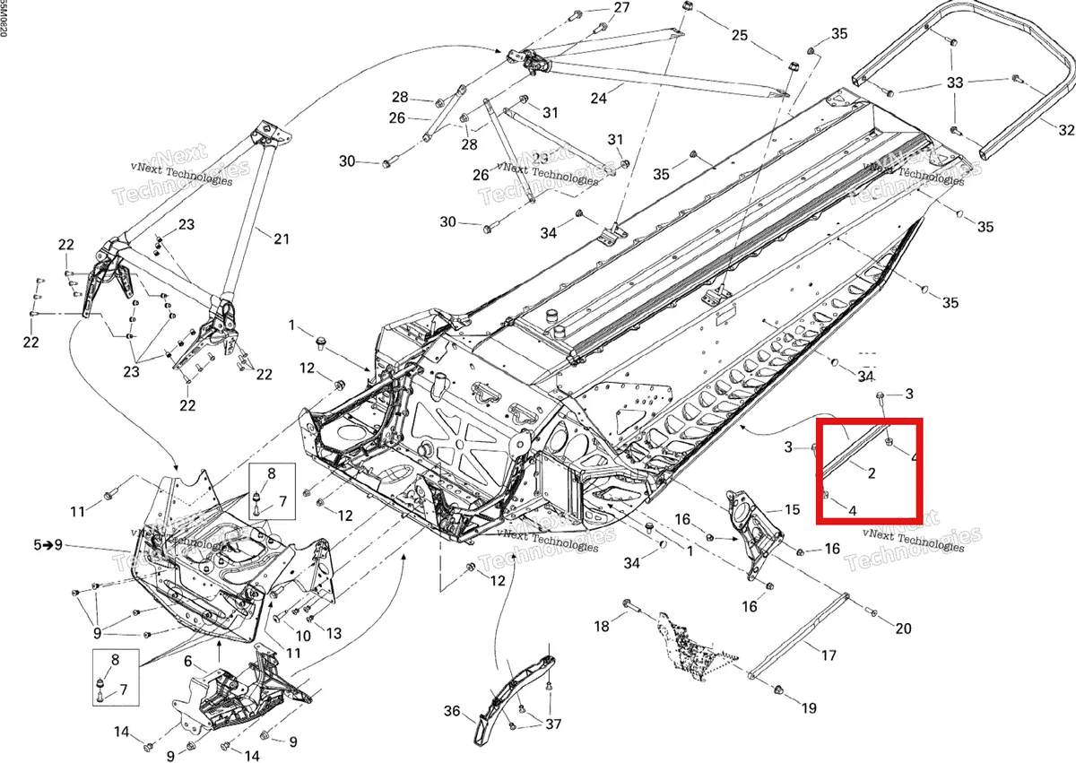 Деталь 518325790 на схеме узла 2008 Ski-Doo MX Z 600RS Frame And Components
