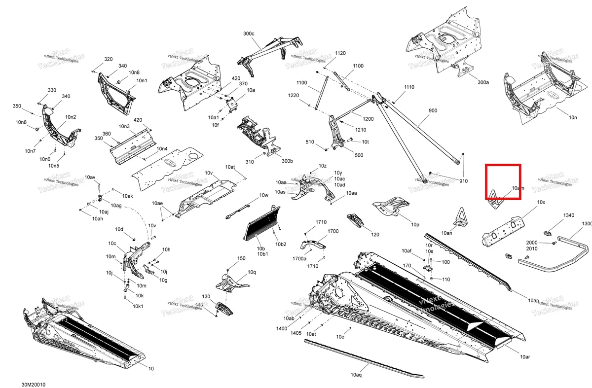 Деталь 518325943 (Деталь Mag Support) на схеме узла 2020 Ski-Doo MXZ 600 CARB Frame
