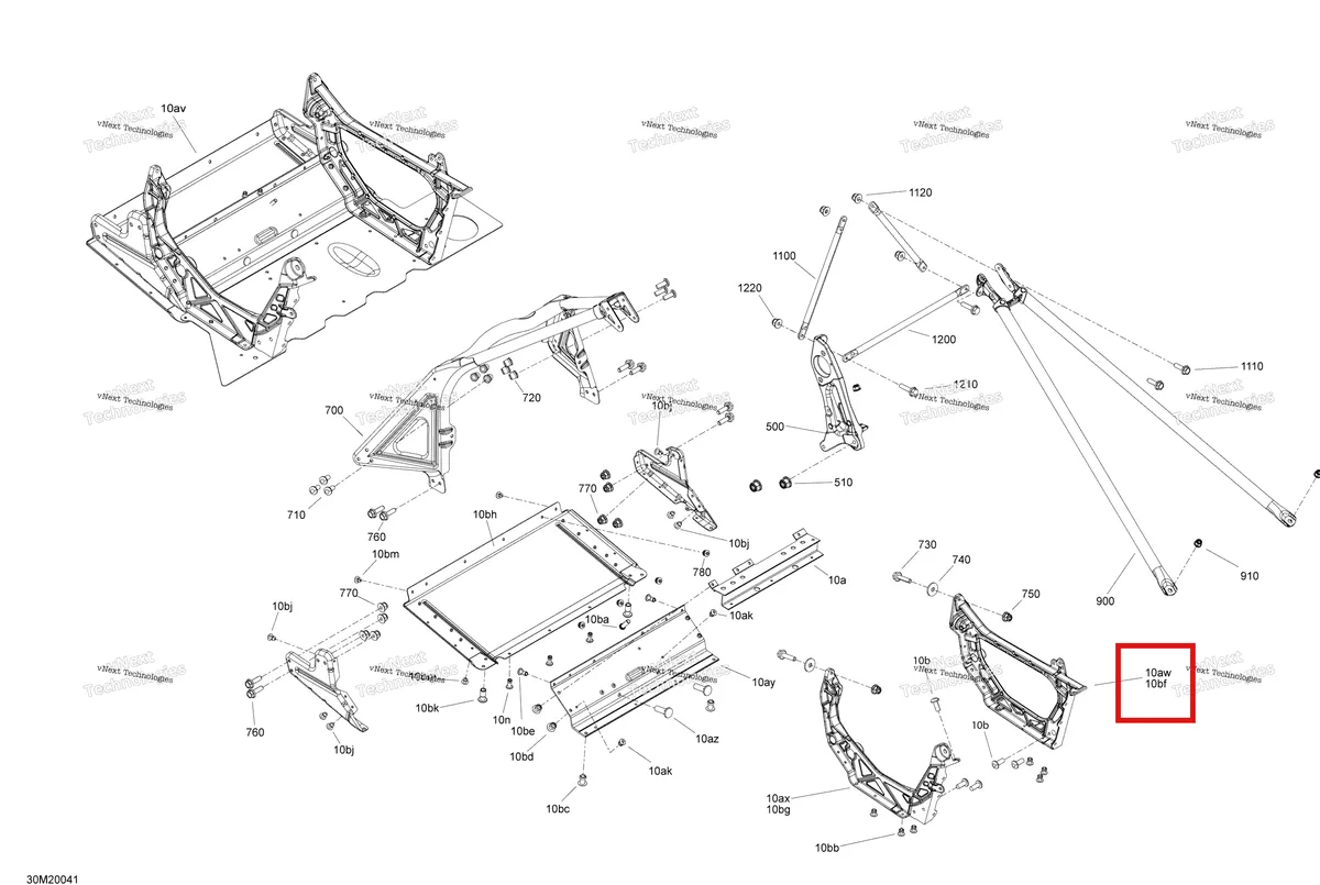 Деталь 518325949 на схеме узла 2020 Ski-Doo TUNDRA 550F Frame - Front Section