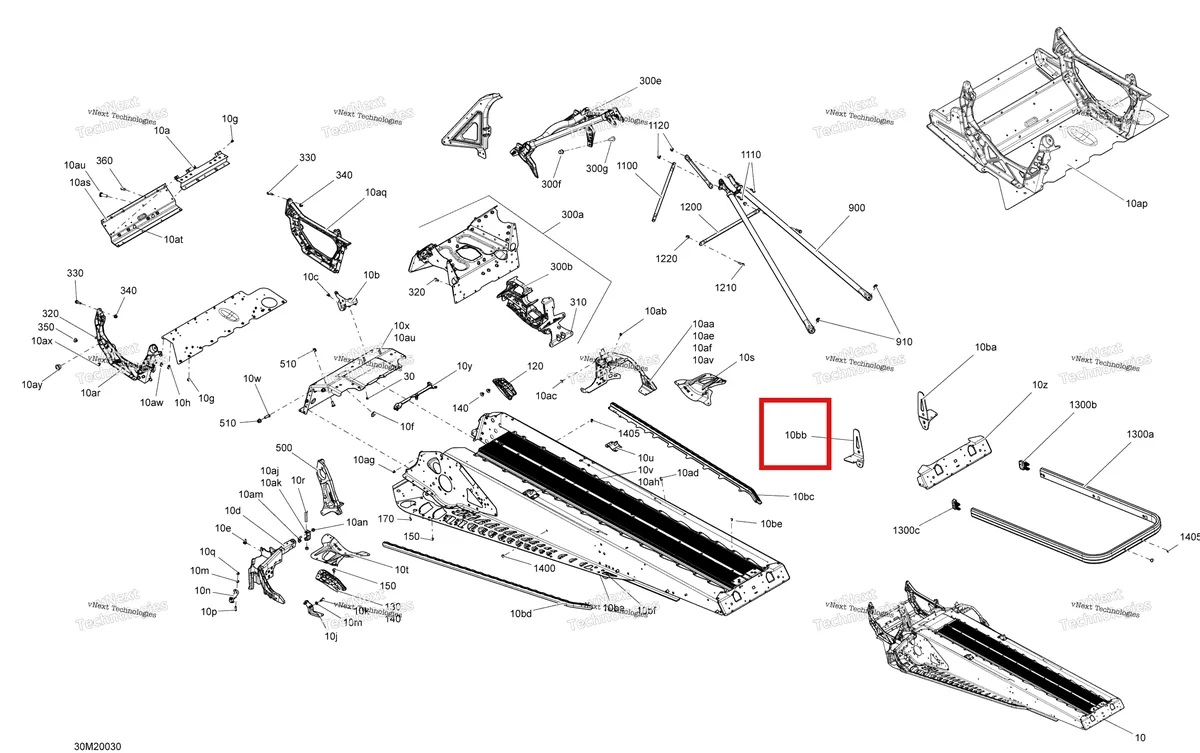 Деталь 518325956 на схеме узла 2020 Ski-Doo EXPEDITION SPORT 550F Frame