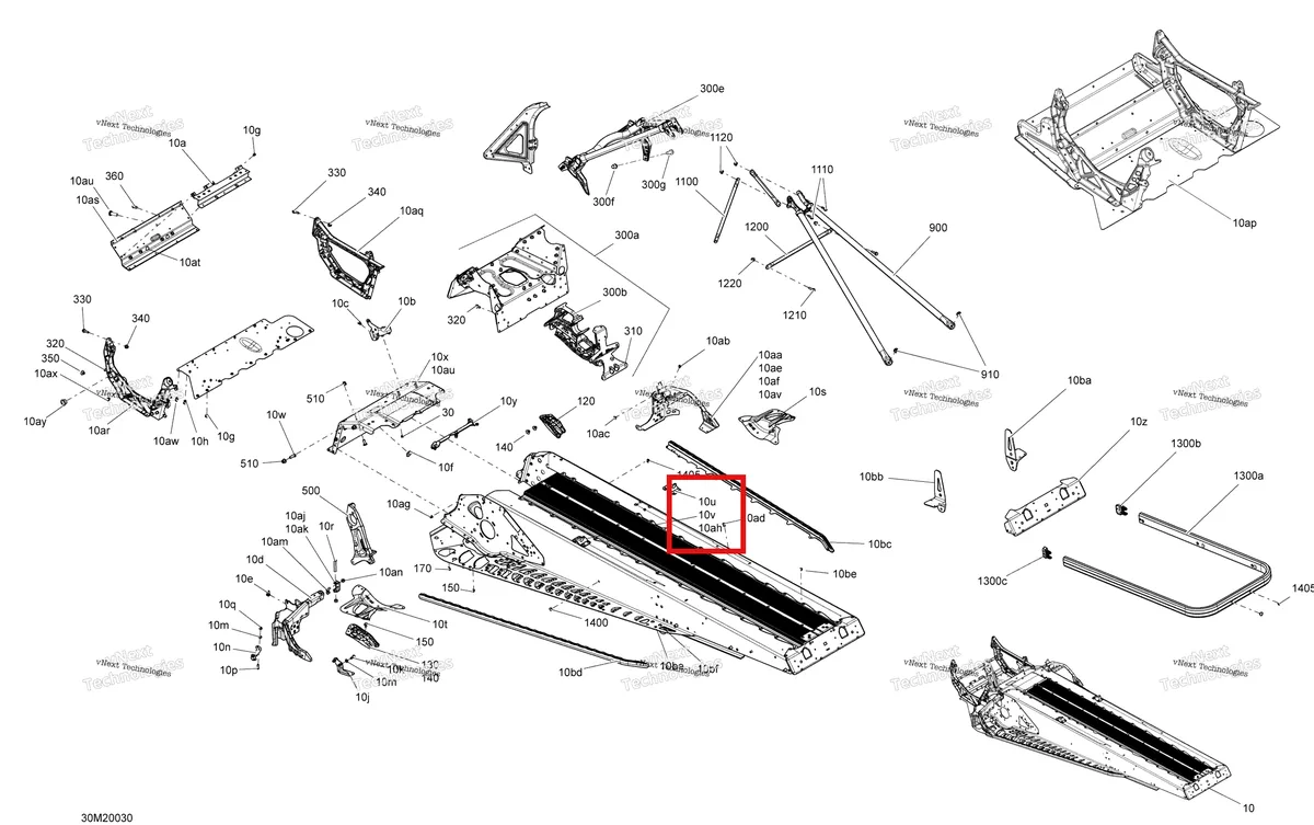 Деталь 518325974 (Деталь Lh Rear Base) на схеме узла 2020 Ski-Doo EXPEDITION SPORT 550F Frame