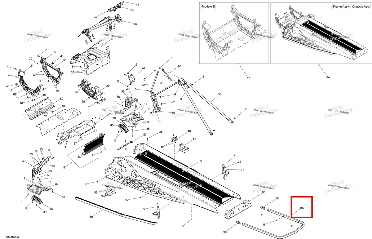 Деталь 518326049 на схеме узла 2016 Ski-Doo FREERIDE Frame - 146-154
