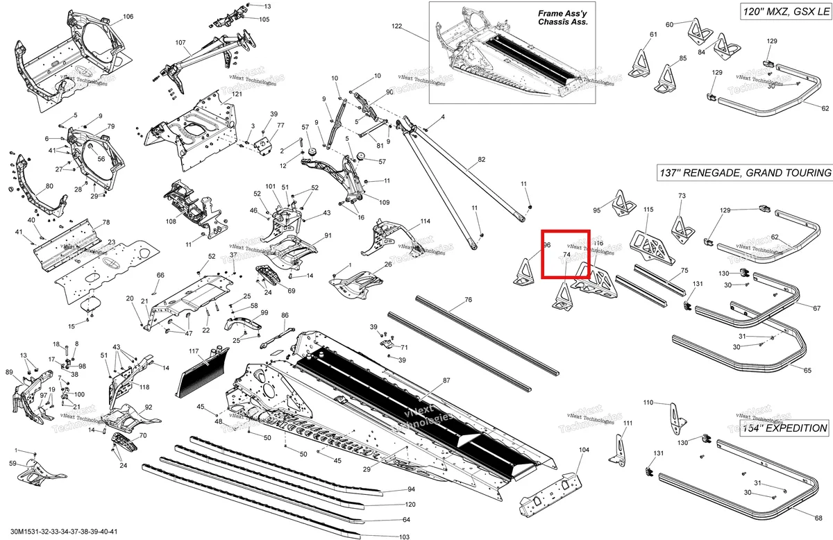 Деталь 518326051 на схеме узла 2015 Ski-Doo RENEGADE SPORT 600ACE XS137 Frame