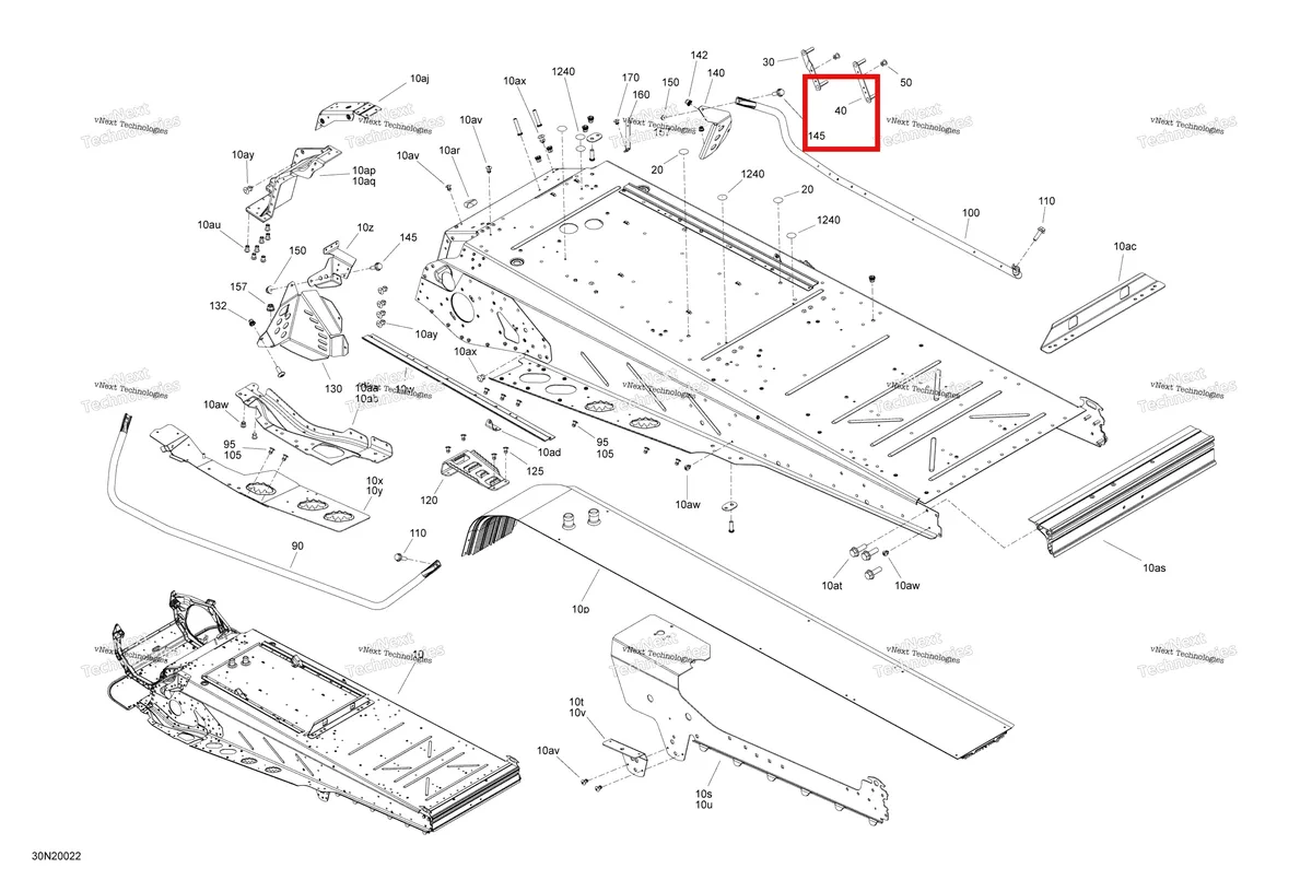 Деталь 518326124 (Деталь Rear Gearbox Counter Plate) на схеме узла 2020 Ski-Doo EXPEDITION SWT 900 ACE Frame - System - Rear Section