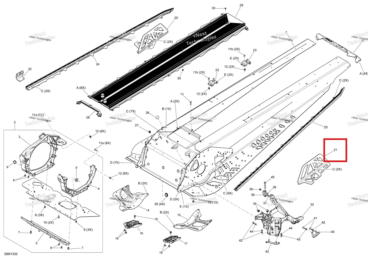 Деталь 518326137 (Деталь Lh Slide Bracket) на схеме узла XP Frame