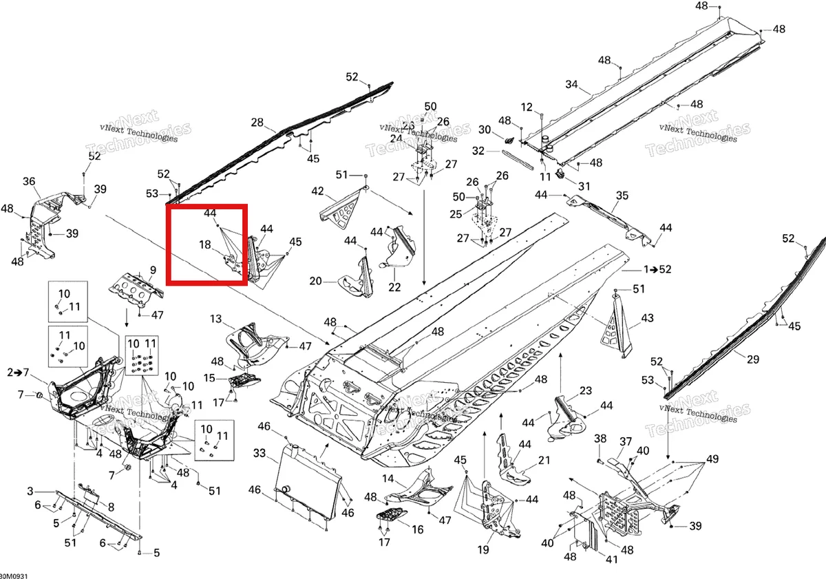 Деталь 518326155 на схеме узла 2009 Ski-Doo MX Z X 600RS Frame