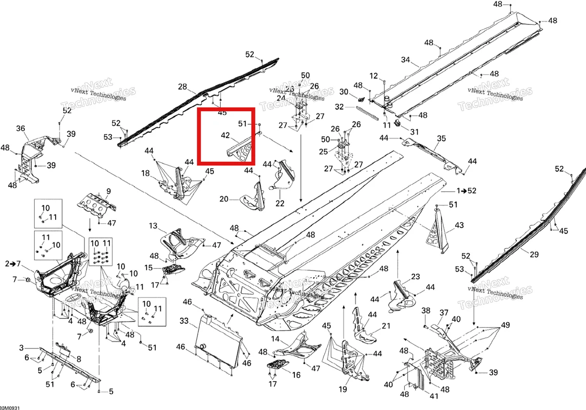Деталь 518326168 на схеме узла 2009 Ski-Doo MX Z X 600RS Frame