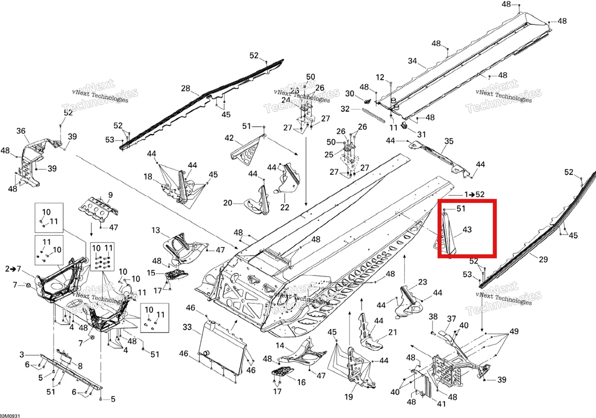 Деталь 518326169 на схеме узла 2009 Ski-Doo MX Z X 600RS Frame