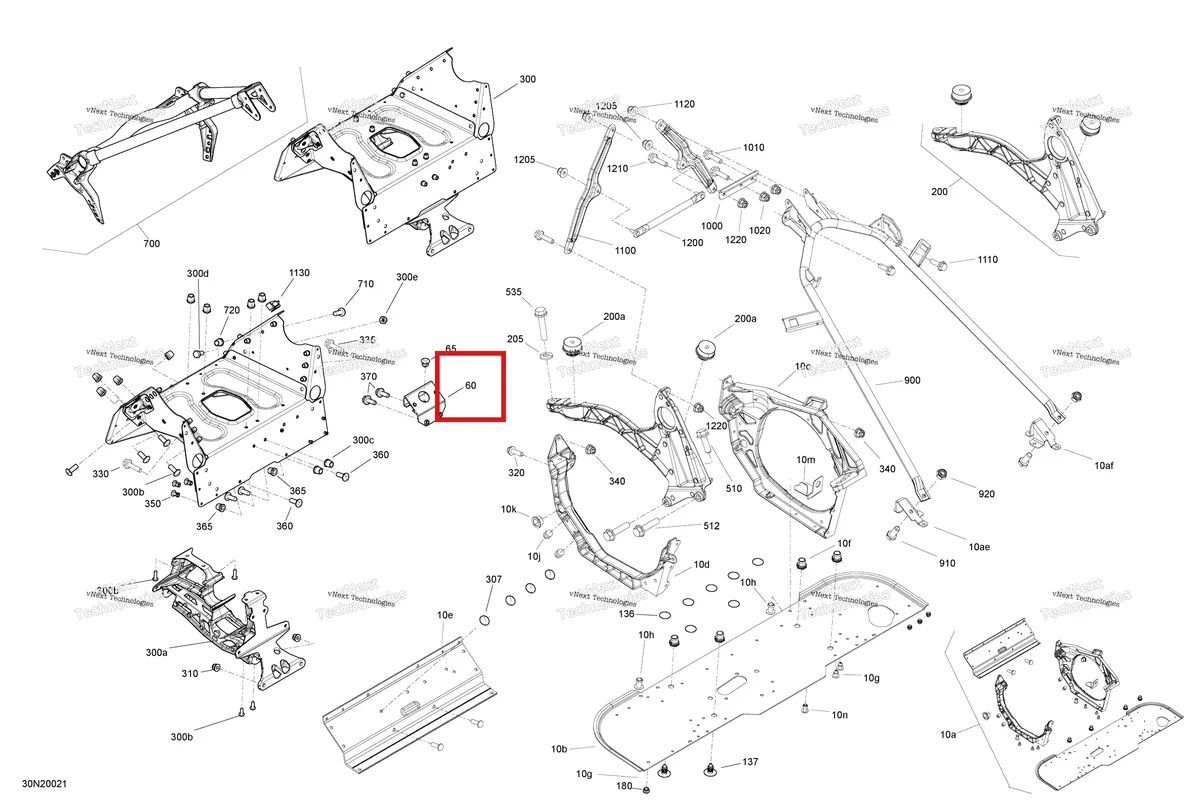 Деталь 518326178 (Деталь Mag Support) на схеме узла 2020 Ski-Doo EXPEDITION SWT 900 ACE Frame - System - Front Section