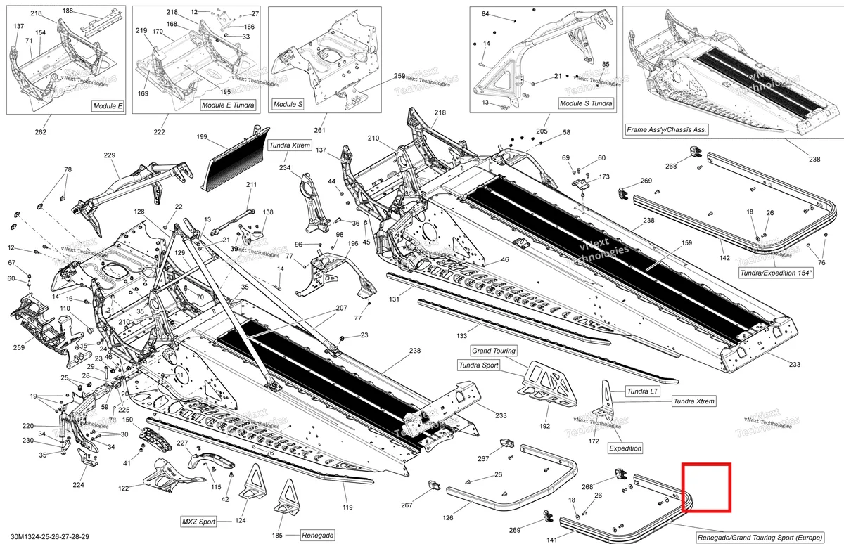 Деталь 518326216 (Деталь Stirrup Rh) на схеме узла 2013 Ski-Doo MXZ SPORT 550F XP Frame