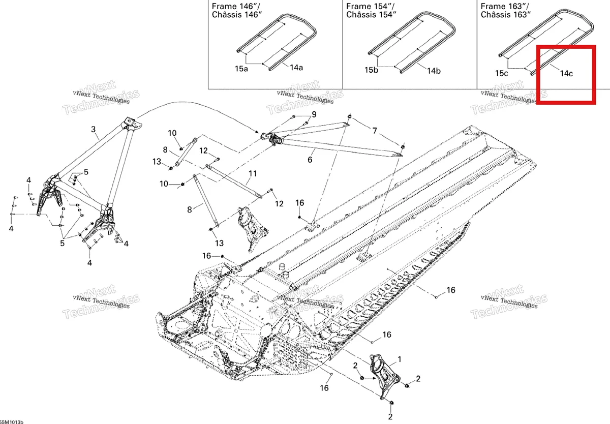 Деталь 518326272 на схеме узла 2010 Ski-Doo Summit X 600HO ETEC Frame And Components 2