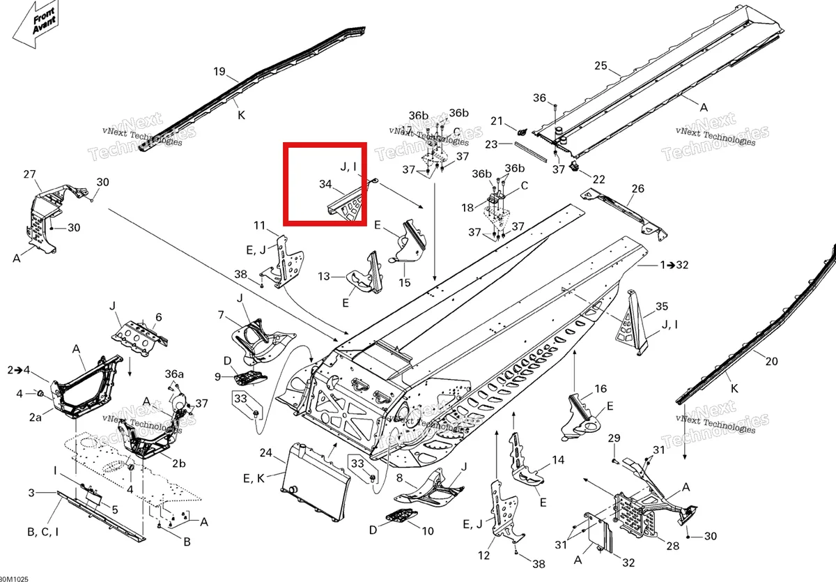 Деталь 518326280 на схеме узла 2010 Ski-Doo MX Z X 600RS Frame