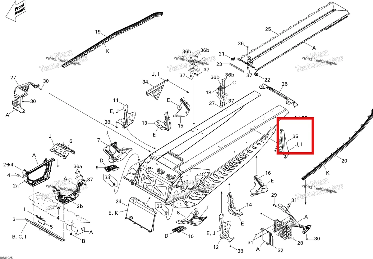 Деталь 518326281 на схеме узла 2010 Ski-Doo MX Z X 600RS Frame