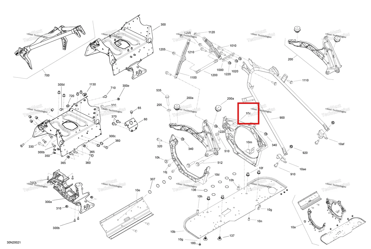Деталь 518326328 (Члены правые) на схеме узла 2020 Ski-Doo EXPEDITION SWT 900 ACE Frame - System - Front Section