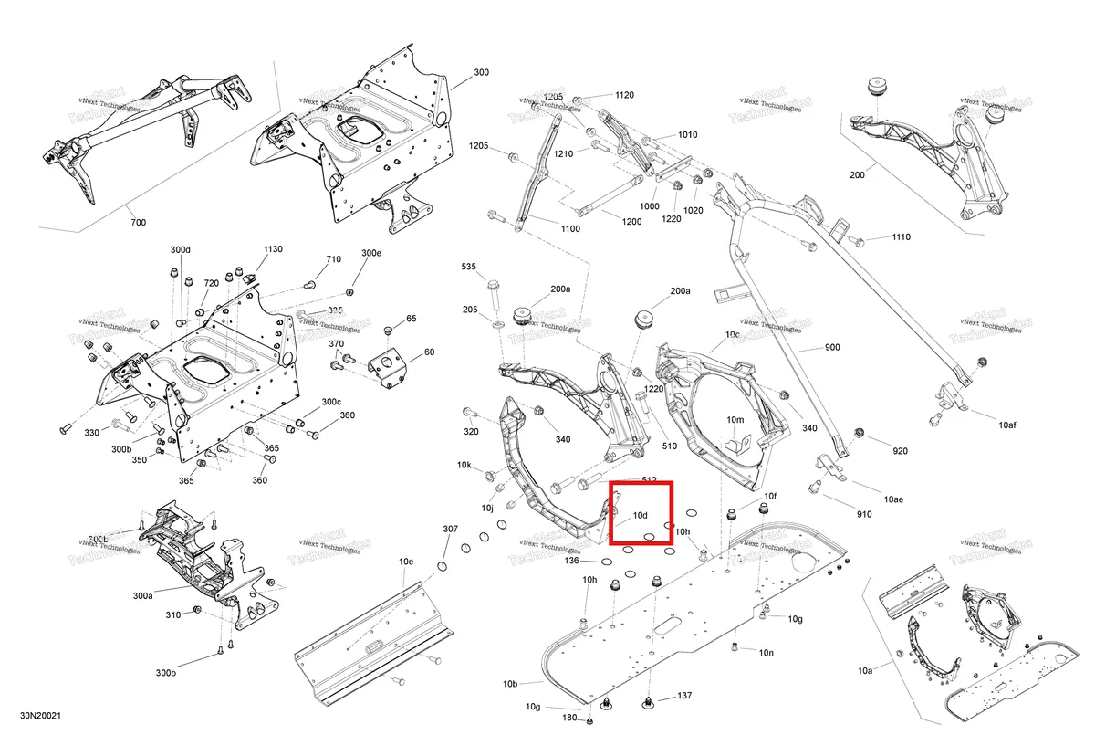 Деталь 518326330 (Член Левый) на схеме узла 2020 Ski-Doo EXPEDITION SWT 900 ACE Frame - System - Front Section