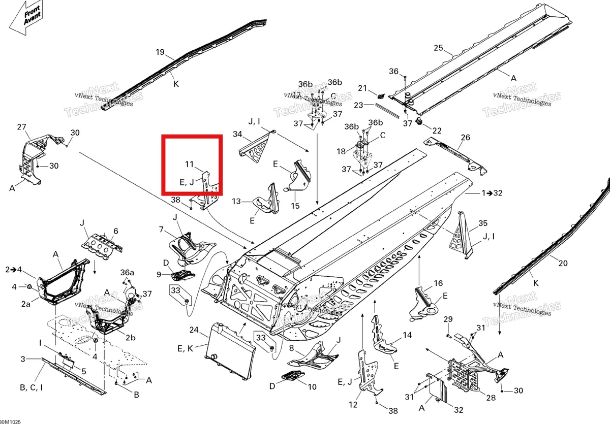 Деталь 518326460 на схеме узла 2010 Ski-Doo MX Z X 600RS Frame