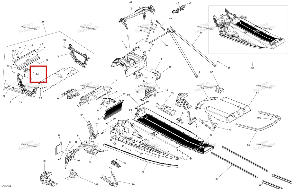 Деталь 518326466 на схеме узла 2017 Ski-Doo MXZ 600 RS Frame