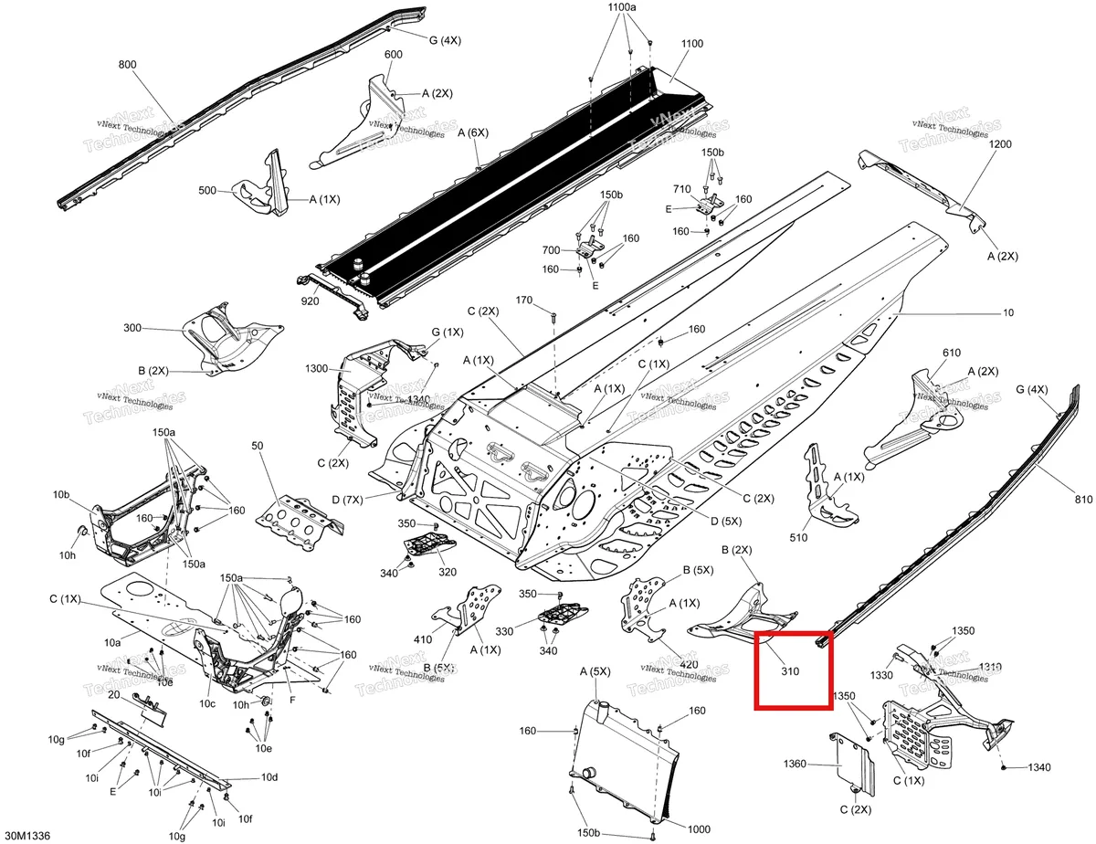 Деталь 518326469 на схеме узла 2013 Ski-Doo MXZ X 600RS XP Frame