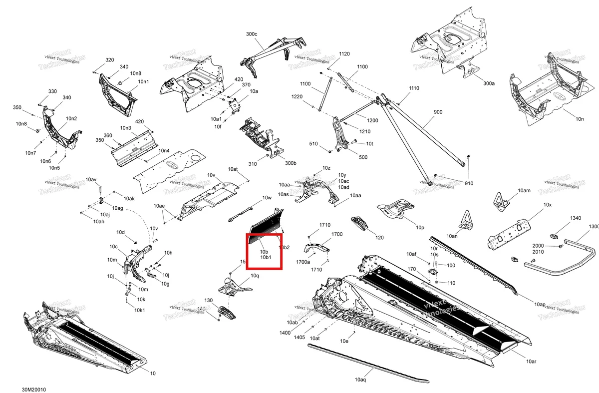 Деталь 518326485 (Деталь Front Radiator) на схеме узла 2020 Ski-Doo RENEGADE 600 CARB Frame