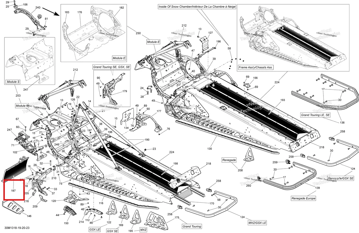 Деталь 518326489 на схеме узла 2013 Ski-Doo MXZ X & TNT 1200 XR Frame