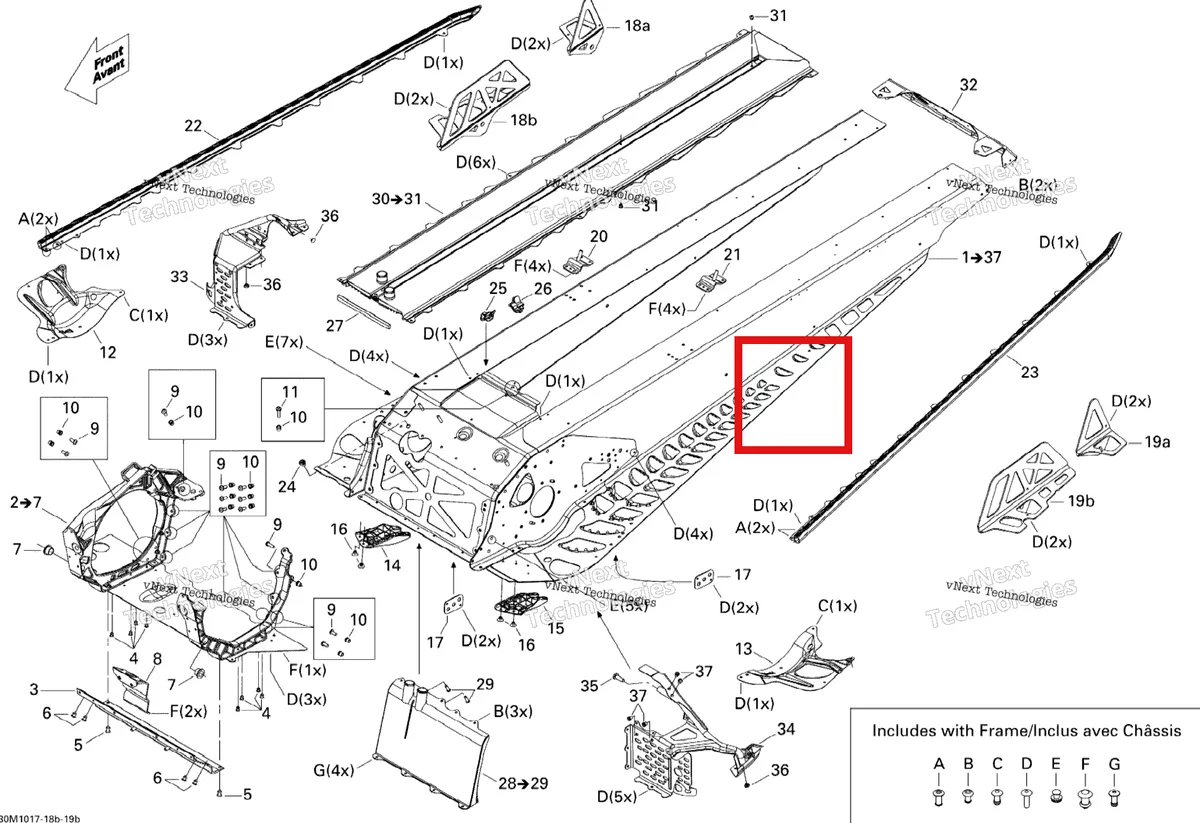 Схема применяемости: Задний радиатор в сборе Ski-Doo 518326532