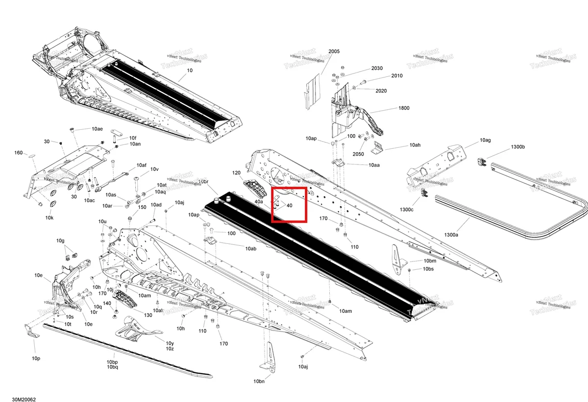 Деталь 518326550 (Деталь Retaining Plate) на схеме узла 2020 Ski-Doo TUNDRA 600 ACE Frame - Rear Section - Package Lt