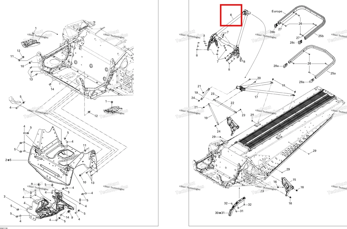 Деталь 518326556 (Член Фронта) на схеме узла 2011 Ski-Doo Grand Touring Sport 550F XP-FAN Frame And Components
