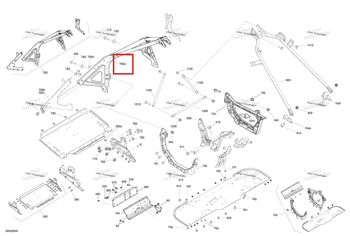 Деталь 518326558 на схеме узла 2020 Ski-Doo SKANDIC WT 600HO E-TEC Frame - System - Front Section