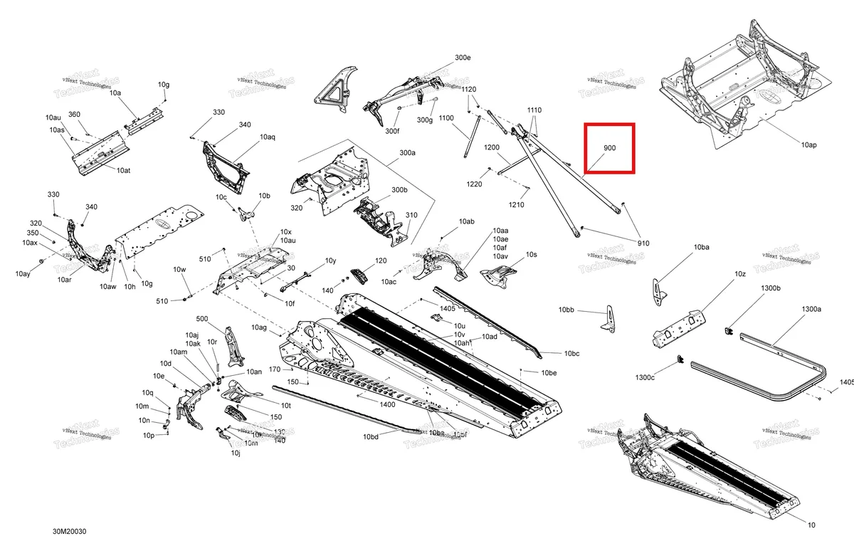 Деталь 518326559 (Деталь Rear Member) на схеме узла 2020 Ski-Doo EXPEDITION SPORT 550F Frame